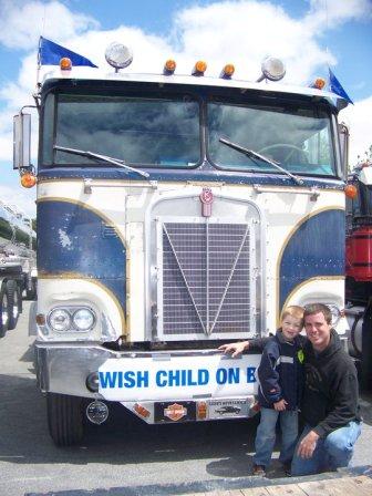 Aidan with truck driver