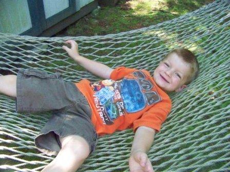 Aidan in hammock